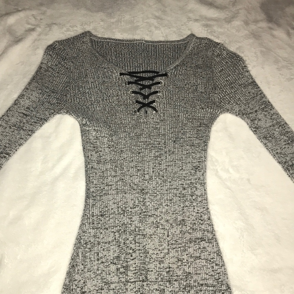 Tight long sleeve body con dress